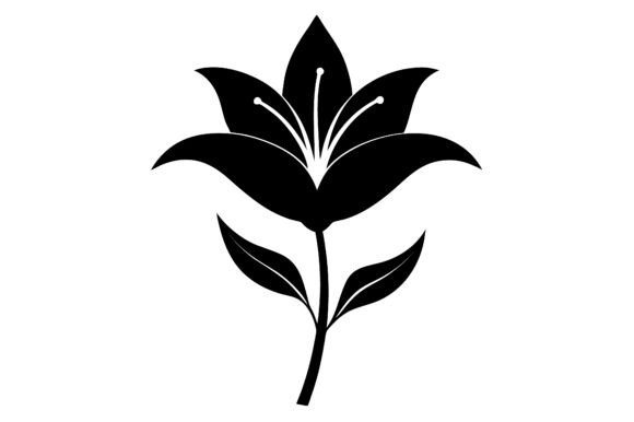 Black Silhouette Line Art for Graphics and Crafts