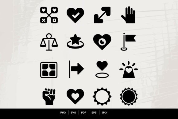Black UI Action Icons Set