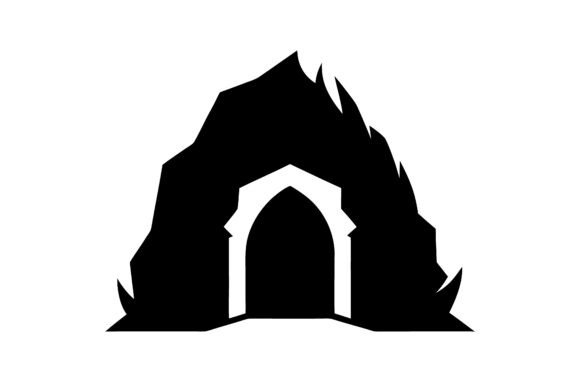 Cave Entrance Clip Art Black for Graphics and Crafts