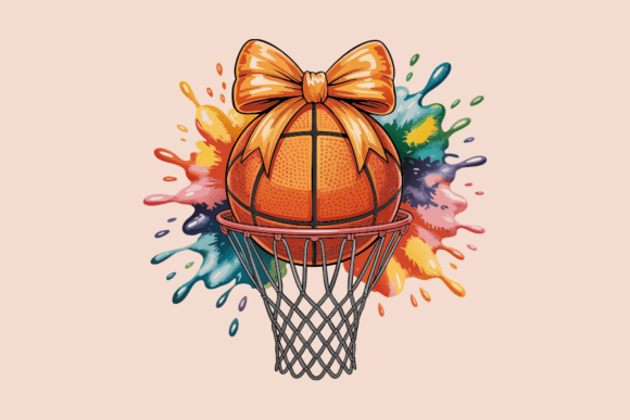 Colorful Basketball Graphic for Crafts and Graphics