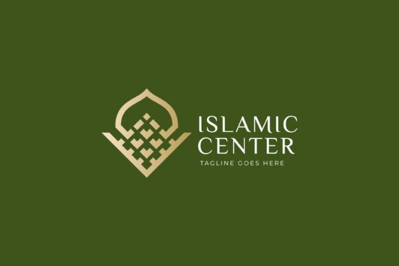 Elevate Your Brand with Ornate Islamic Center Logo Mosque