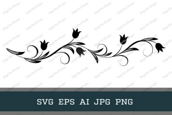 Floral Ornament Vintage Text Divider SVG