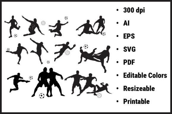 Football Player Dynamic Silhouettes