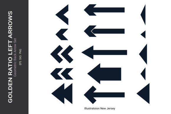 Golden Ratio Left Arrow Set β Geometric Graphics