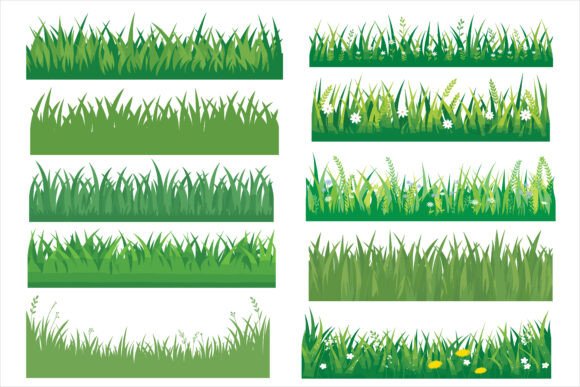 Green Grass Borders Collection Bundle