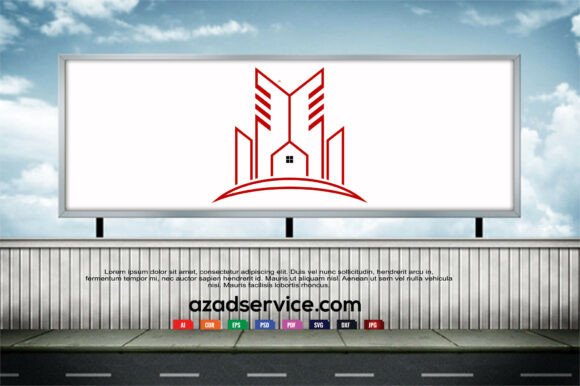 House Logo Mockup Vector Template for Modern Branding