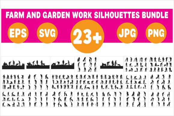 Man Gardening and Landscaping Silhouette: A Graphic Asset for Crafts and Branding