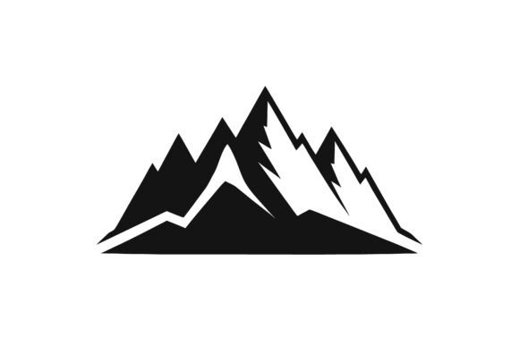 Mountain Range Clip Art Black: A Graphic Design Asset for Modern Content