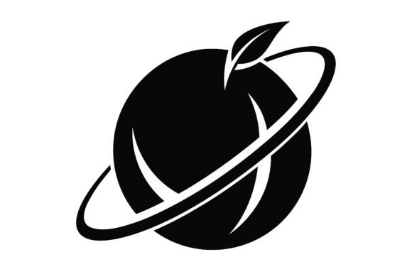 Planet with Orbit Lines Forming Leaf
