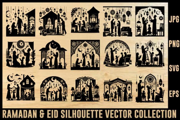Ramadan Eid Silhouette Vector Designs
