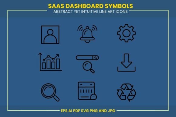 SaaS Dashboard Graphics – Modern Icons for Clean Design