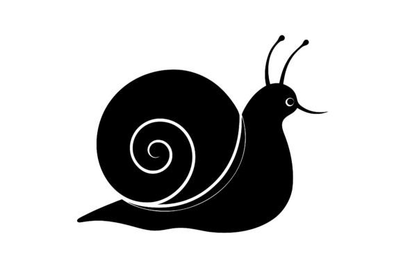 Snail Shell Clip Art Black Silhouette Graphics for Crafts