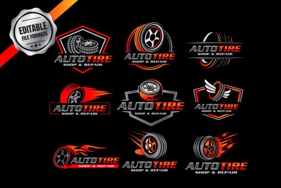 Tire Shop Repair Logo Design Template